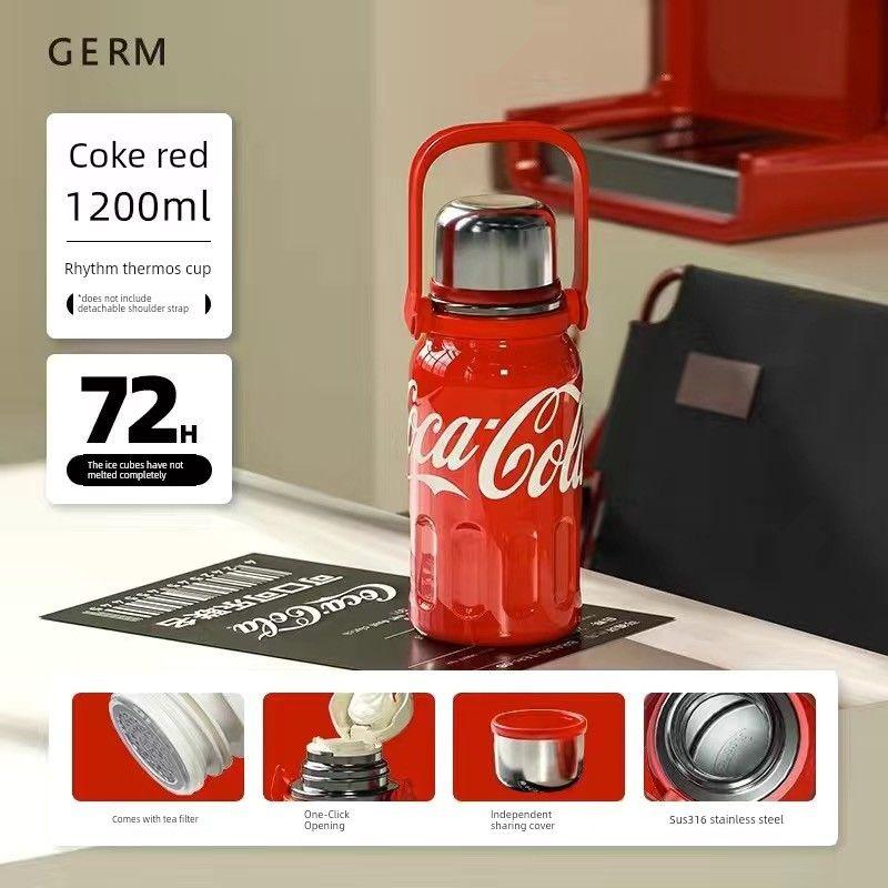 Ge Qi Germ Coca-Cola Large Capacity Vacuum Cup Infant Water Cup Girl 2023 New Stainless Steel Kettle