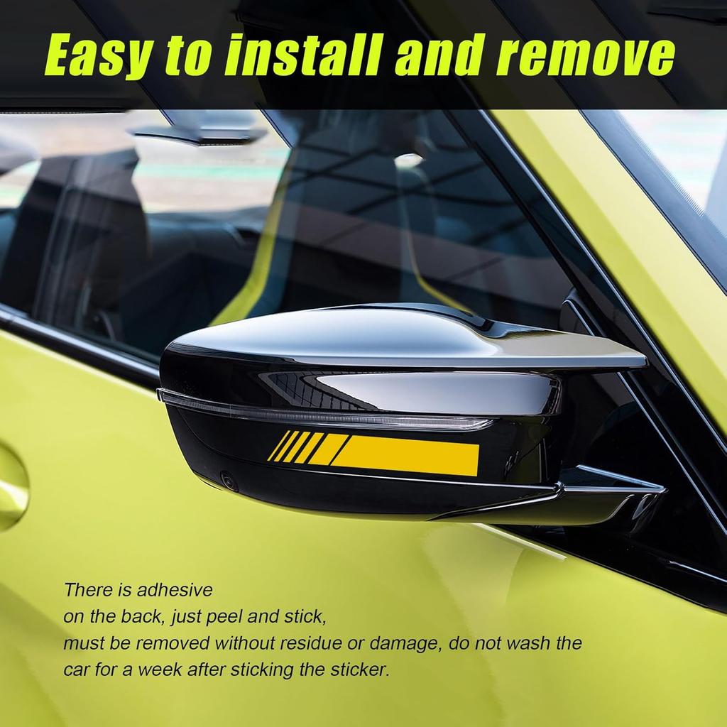 5 PCS Car Hood Stripe Sticker, Vinyl Modified Rearview Mirror Decals, Racing Sports Auto Body Side Sticker Decoration, Universal Exterior Stickers