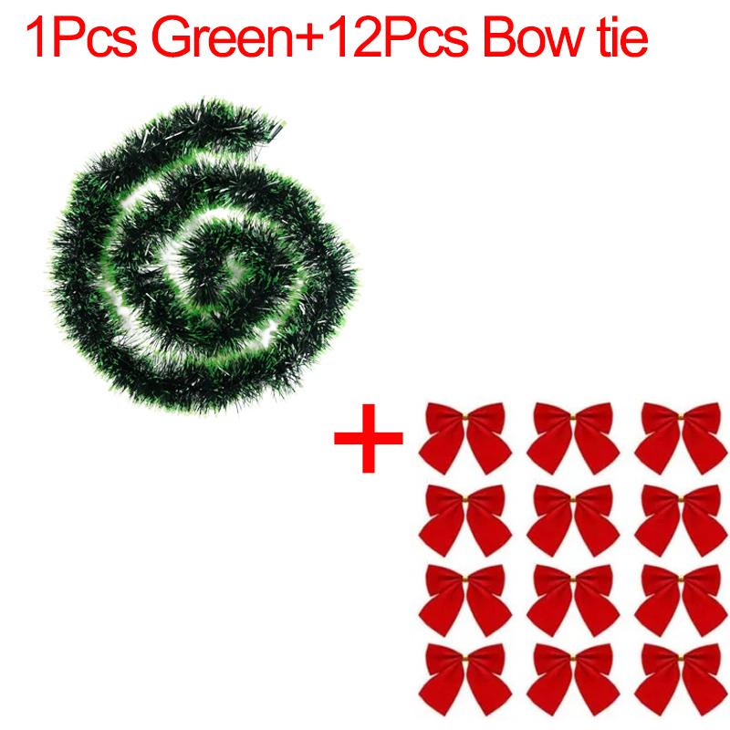 3/1 Stück Weihnachtsbaum-Band-Anstecker Weihnachtsbaumschmuck Hausparty Weihnachts-Girlande Deko Baumschmuck Grüner Stock Lametta Partyzubehör