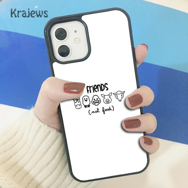 

Krajews Vegan Friends Not Food Soft Phone Case Cover For iPhone 17 Air 16 15 14 plus 11 12 13 pro max coque Fundas iPhone 13