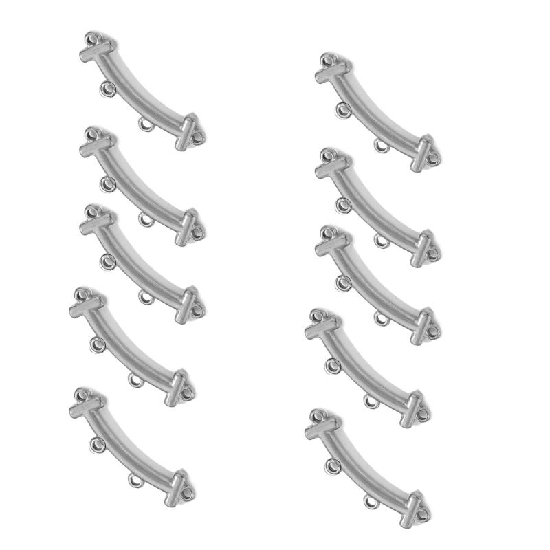10pcs Multi size Stainless Steel Curved Connectors Multihole Necklace and Bracelet Connector Jewelry Making Supplies