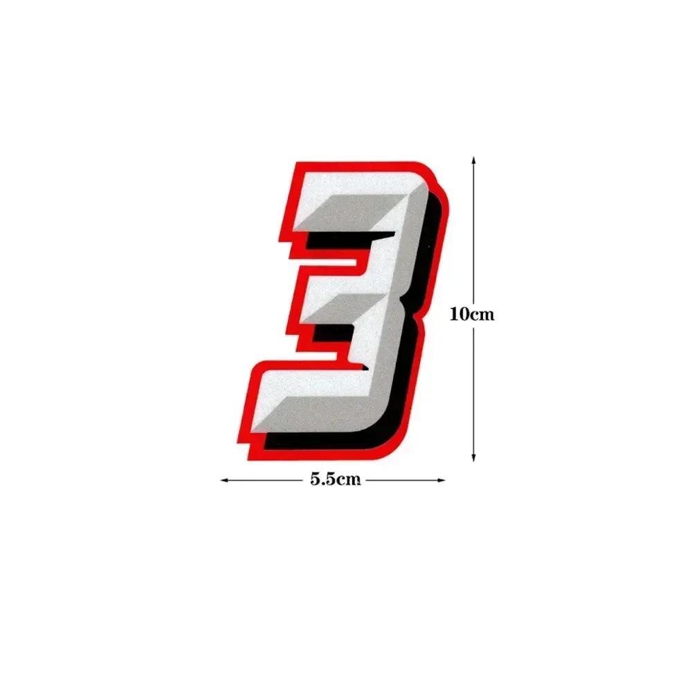 1pc Motorcycle 0-9 Number Styling Decorative Sticker Motorcycle Body Racing Badge Decal Universal Motorbike Decor Accessories
