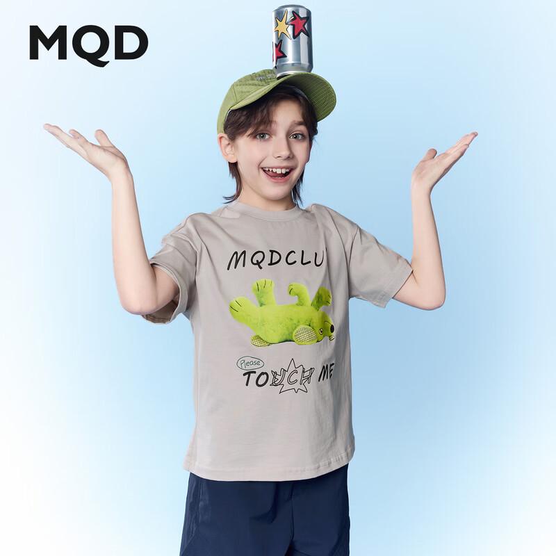 MQD Boys Cartoon Letter Short-Sleeved T-Shirt 120 верблюд