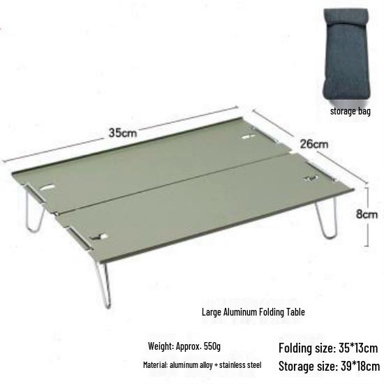 Portable Folding Aluminum Camping Table - Lightweight, Multi-purpose for Outdoor Activities