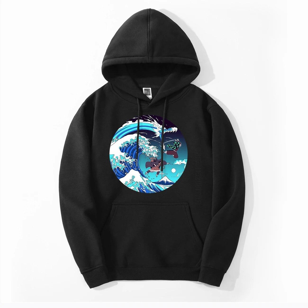 Толстовка унисекс Demon Slayer Kimetsu No Yaiba уличная одежда Nezuko мужские толстовки для пар осенняя толстовка с японским аниме Tanjirou L 4873₽