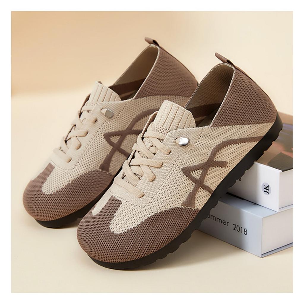 Shoes Women's Spring Shoes Breathable Stirrup Casual Shoes, Color Blocking Hundreds of Sneakers