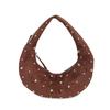 New niche underarm bag women's new fashionable versatile rivets half-moon single shoulder simple messenger women's bag
