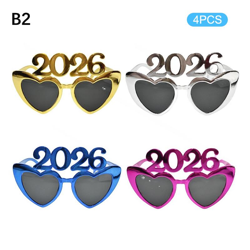 2026 Number Eyeglasses 2026 Happy Year Glasses Diamond Glitter Sunglasses Cosplay Prop Xmas Party Decoration Funny Glasses