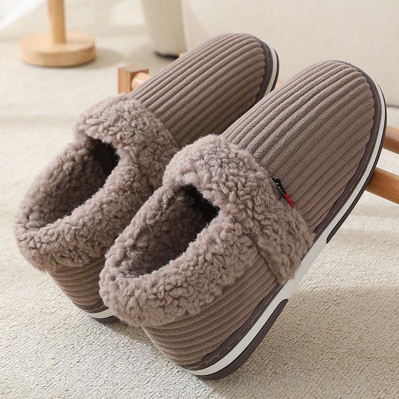 New Winter Thick Plush Slippers Couples Indoor Home Furry Shoes Non Slip Men Women Furry Warm Casual Plush Soft Cotton Slippers