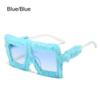 UV400 Ladies Shades Square Frame Soft Fur Ladies Sexy Shades Plush Sunglasses Punk Sun Glasses