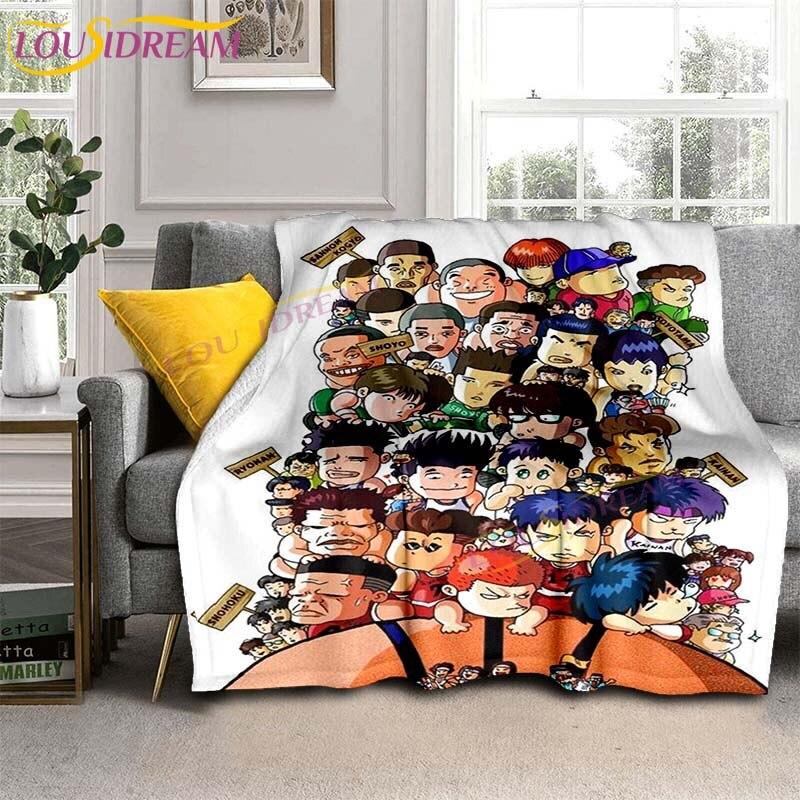 SLAM DUNK Blankets Slam Dunk Sakuraqi Flannel Blankets 3D Cartoon Throw Blankets for Bedroom Sofa Travel Camping Warm Blankets