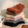 Ultra-Thick Wool Socks Children'S Autumn And Winter Thickened Warm And Cold-Proof Medium Tube Socks Rhombus Outer Wear Stacking Socks Stockings