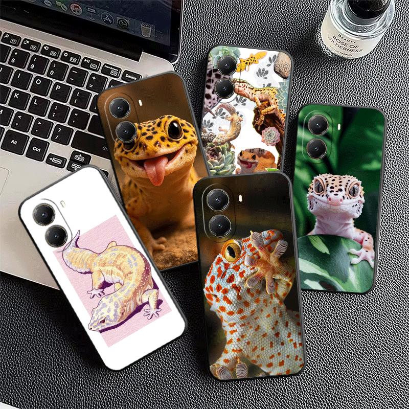 Lizards Geckos Cute Pet Soft Phone Case for Xiaomi Poco X5 X6 X7 X8 Pro Max X3 F7 F8 Ultra M8 M7 M6 M5 Redmi 15 15C 14C 13C 12C