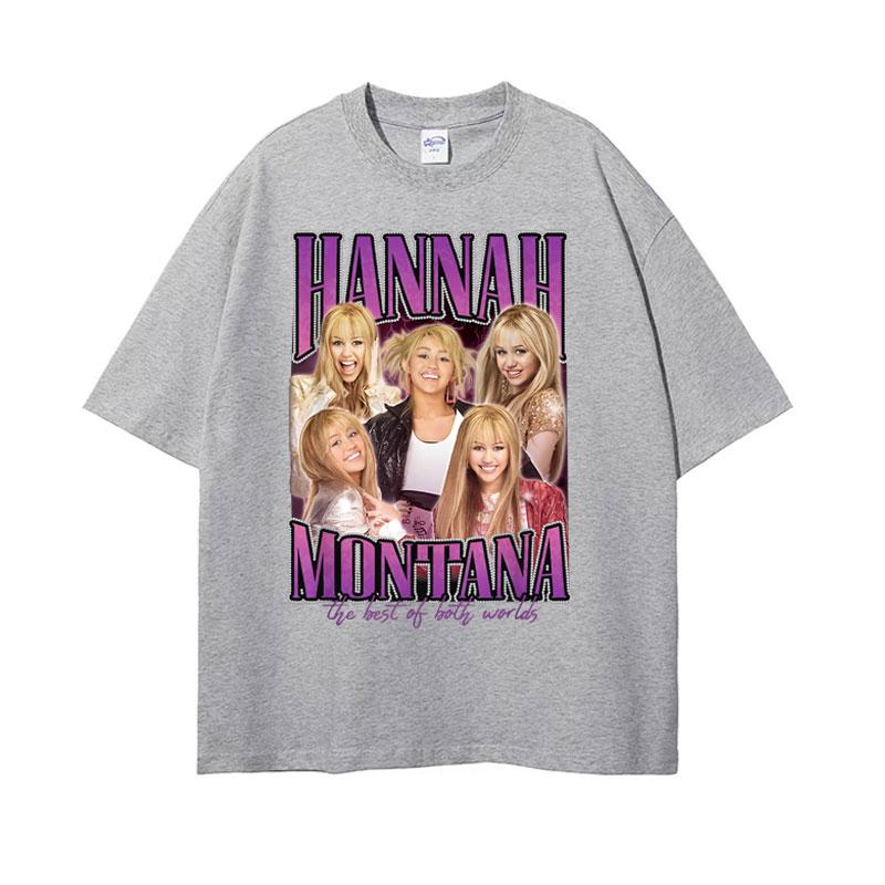 Miley Cyrus Hannah Montana Hip Hop Retro Style Graphic T Shirts Men Women Fashion Casual Cotton Tshirt Harajuku Streetwear