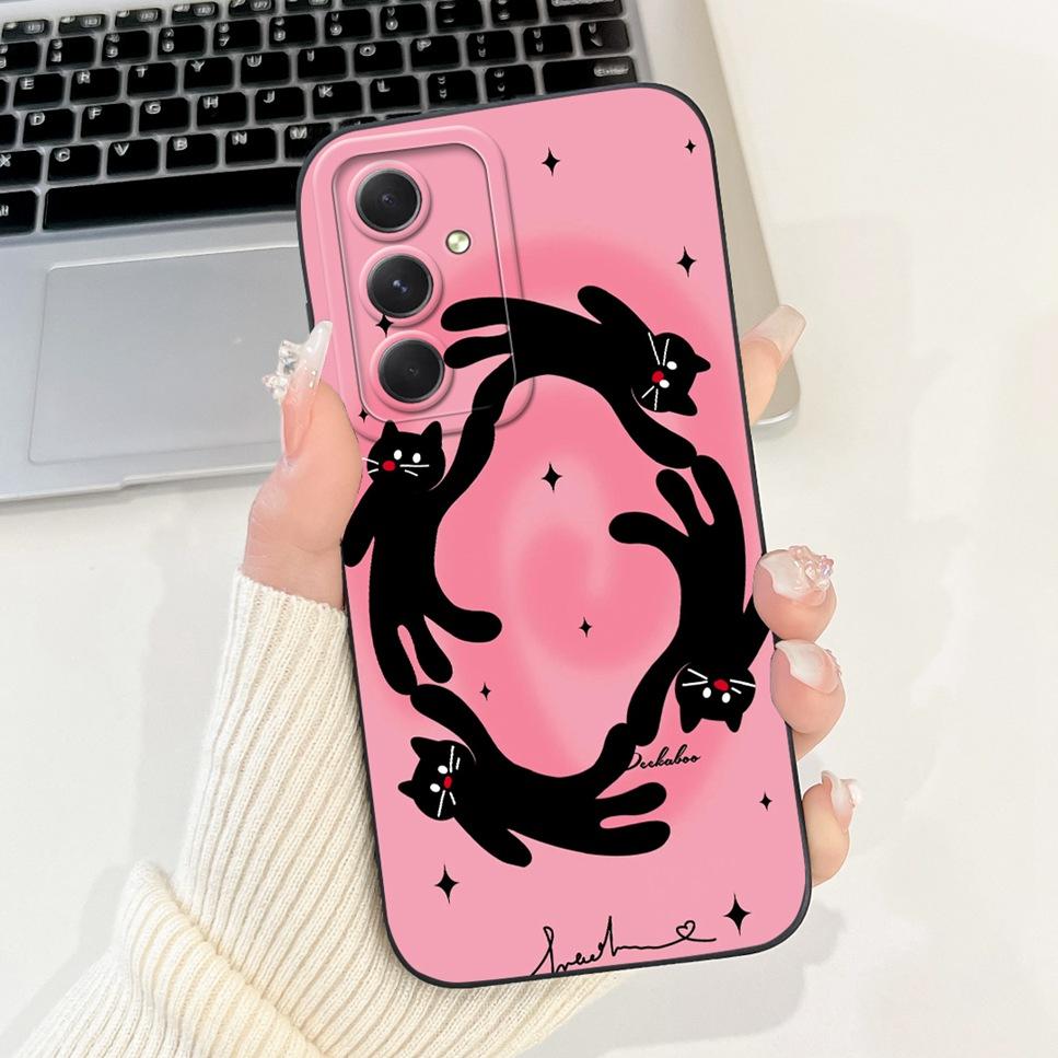 For Samsung Galaxy M55 Case SM-M556B Flower Cartoon Panda Soft Silicone Cover For Samsung M55 5G 6.7"Shockproof Phone Case Funda