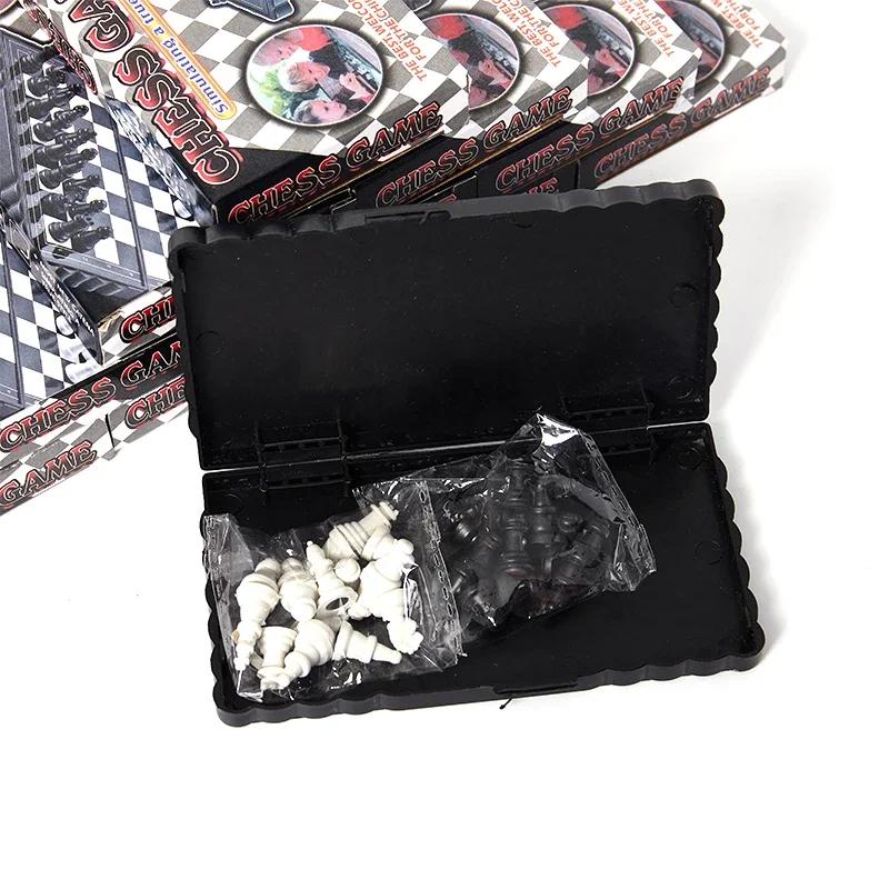 1 Set Plastic Mini International Chess Folding Magnetic Chessboard Board Game Portable Home Outdoor Kid Toys Light Weight