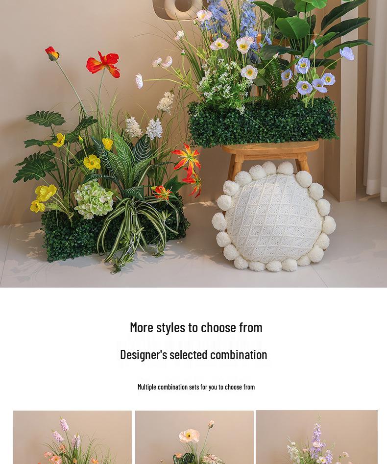 Artificial Green Plant Floral Arrangements for Indoor Decor in Hotels and Shops