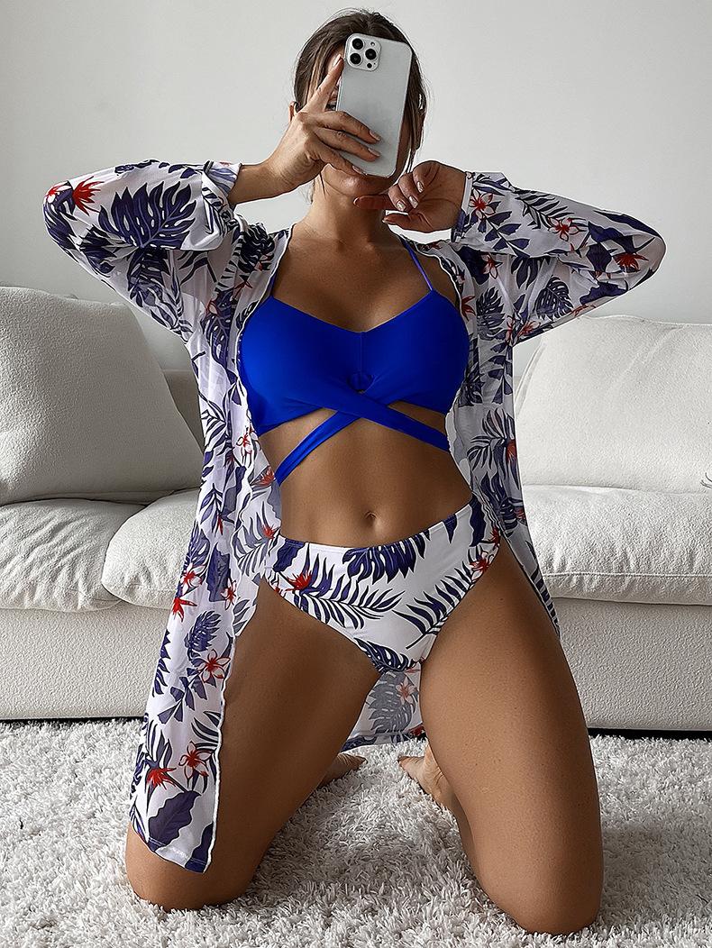 TS JYL-BK071 Floral Two-Piece Bikini, Alluring Stylish Swimwear For Beach S