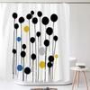 Watercolour Flower White Shower Curtain Simple Style 3D Plant Flowers Waterproof Polyester Bathroom Curtains Bath Screen Decor