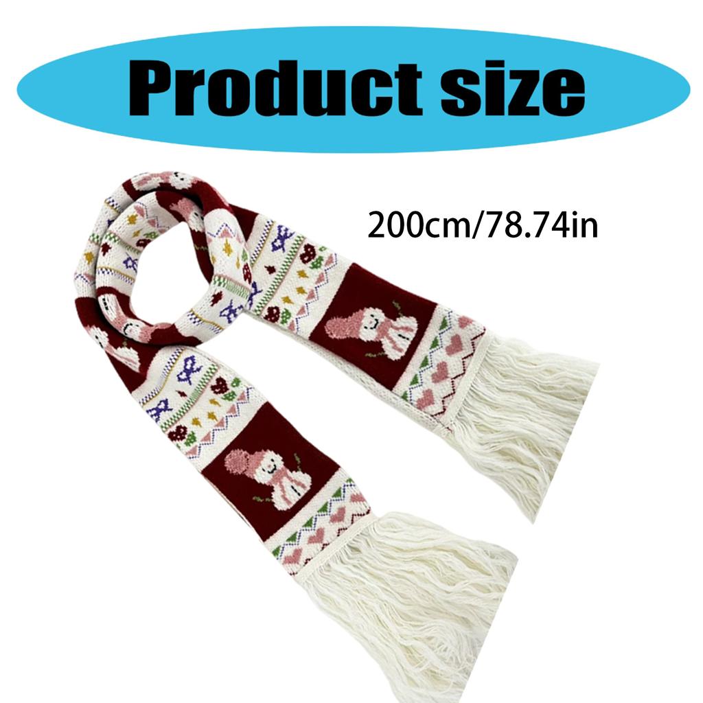 Elegant Evening Scarves Stylish Winter Scarf Snowman Decoration Neckerchief Winter Clothes Accessories