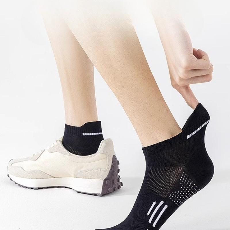 Men's and Women's Sports Anti-odor Socks, Sweat-absorbing and Moisture-absorbing Super Breathable Mesh Ear-lifting Short Socks, Summer Thin Style