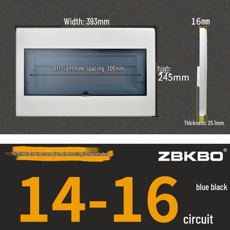 Frosted Flat Panel Lighting Distribution Box - 10/12/15/18/30 Positions, Strong Current, Plastic Panel