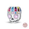 GlowintheMatte Black Skull Charm copper Pumpkinhead Charm Bead Compatible With 3mm Authentic Bracelets Womens Do It Yourself Fine Jewellery Gift Ho