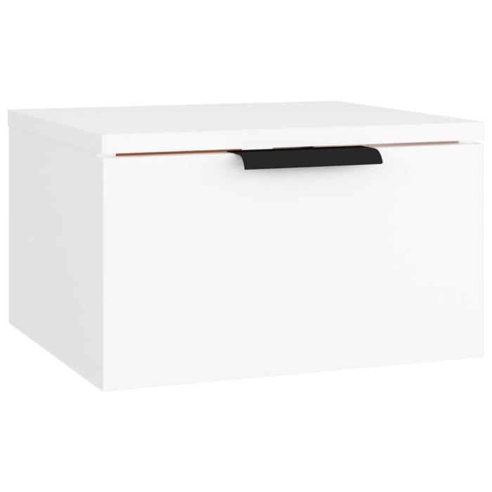 VidaXL Table de chevet murale Blanc 34x30x20 cm811376