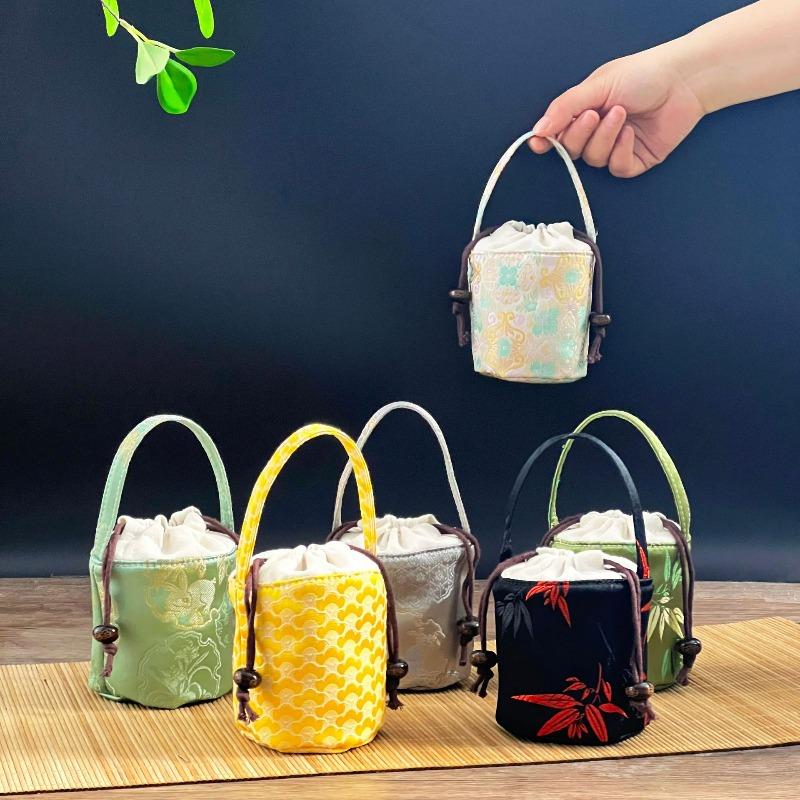 Teacup Storage Bag Outdoor Portable Tea Set Single Cup Accompanying Bag Protective Bag Fabric Packaging Gift Box