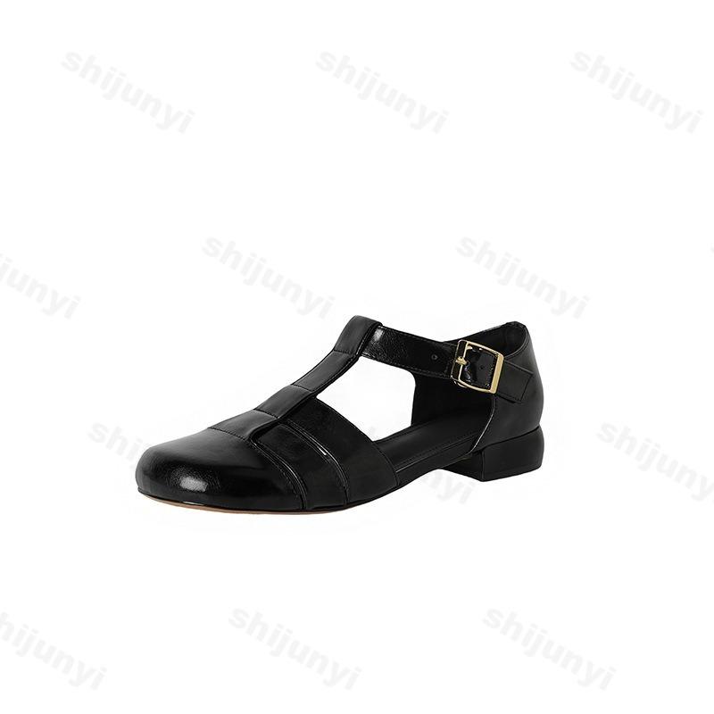 Fashion Woven Hollow Square Toe Casual Shoes Women‘s 2025 Summer New Cimfortable Versatile Thick Heel Sandals Concise Style Beach Pumps