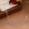 Popular 925 Silver Small Round Bead Chain Bracelet Double-layer Snake Bone Bracelet Women Fashionable Jewelry Gift