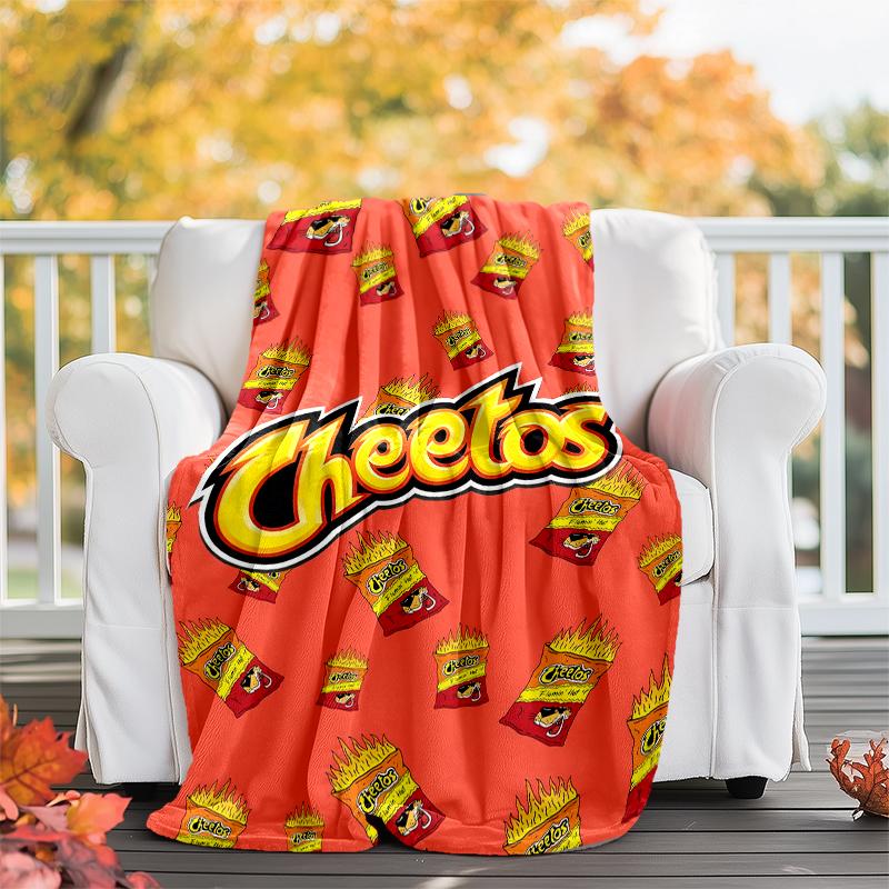 Cheetos Theme Printed Blanket - Perfect for Couch, Bed, Travel & Outdoor Use | Machine Washable, Cozy & Durable.