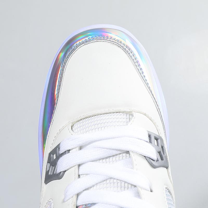 Pattini a rotelle per bambini, rimovibili, piatti, ricaricabili, LED, quattro ruote, scarpe sportive luminose, rosa, scarpe da ginnastica luminose da donna