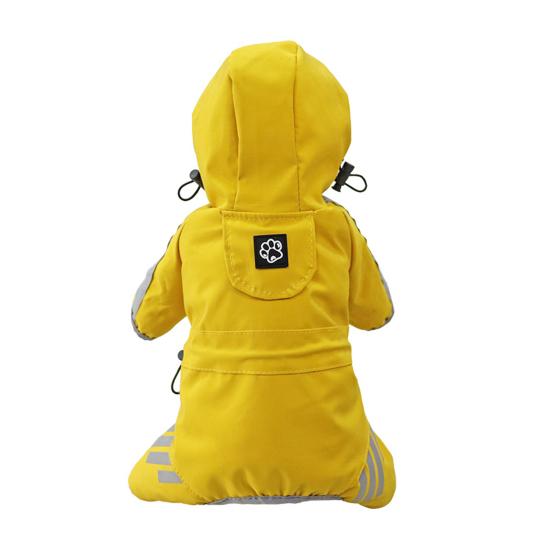 Dog Raincoat Waterproof Rain Coat with Leash Hole Dog Rain Jacket with Hood And Reflective Strips for Small Medium Dogs Puppies