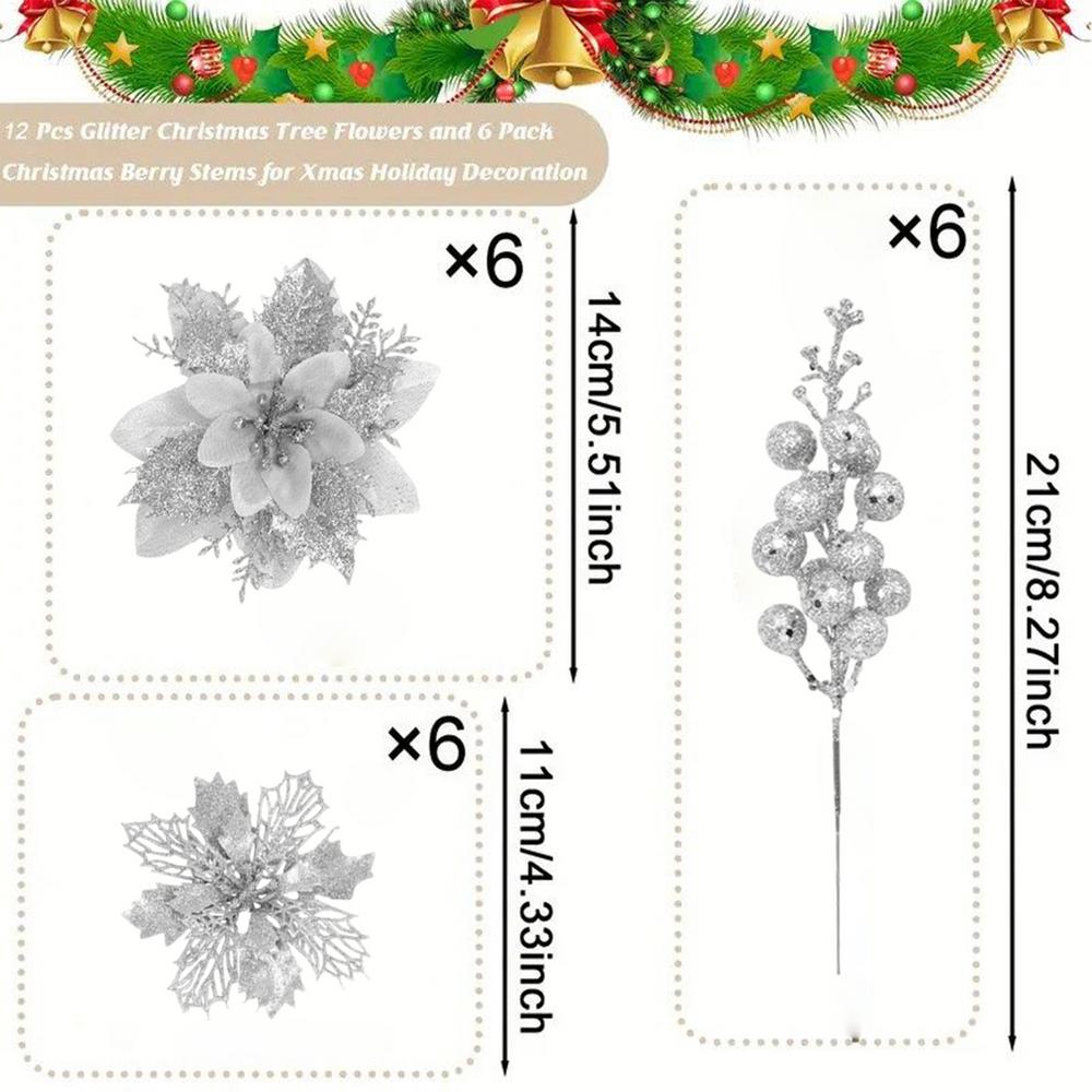 Christmas Flowers Artificial Festive Decoration Christmas Decoration Branches For Interior Designers Apartment Wreaths Garlands