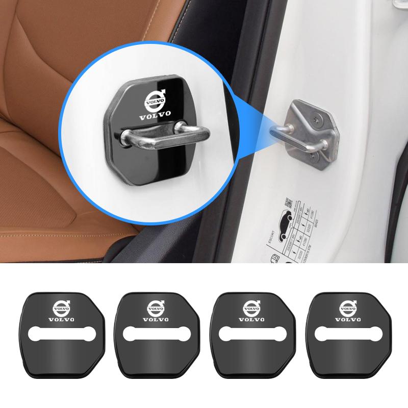 

4Pcs Stainless Steel Car Door Lock Cover Rust-proof Accessories For Volvo XC90 V90 V60 XC60 V40 EC40 EX40 S80 S60 S90 C40 XC40 V