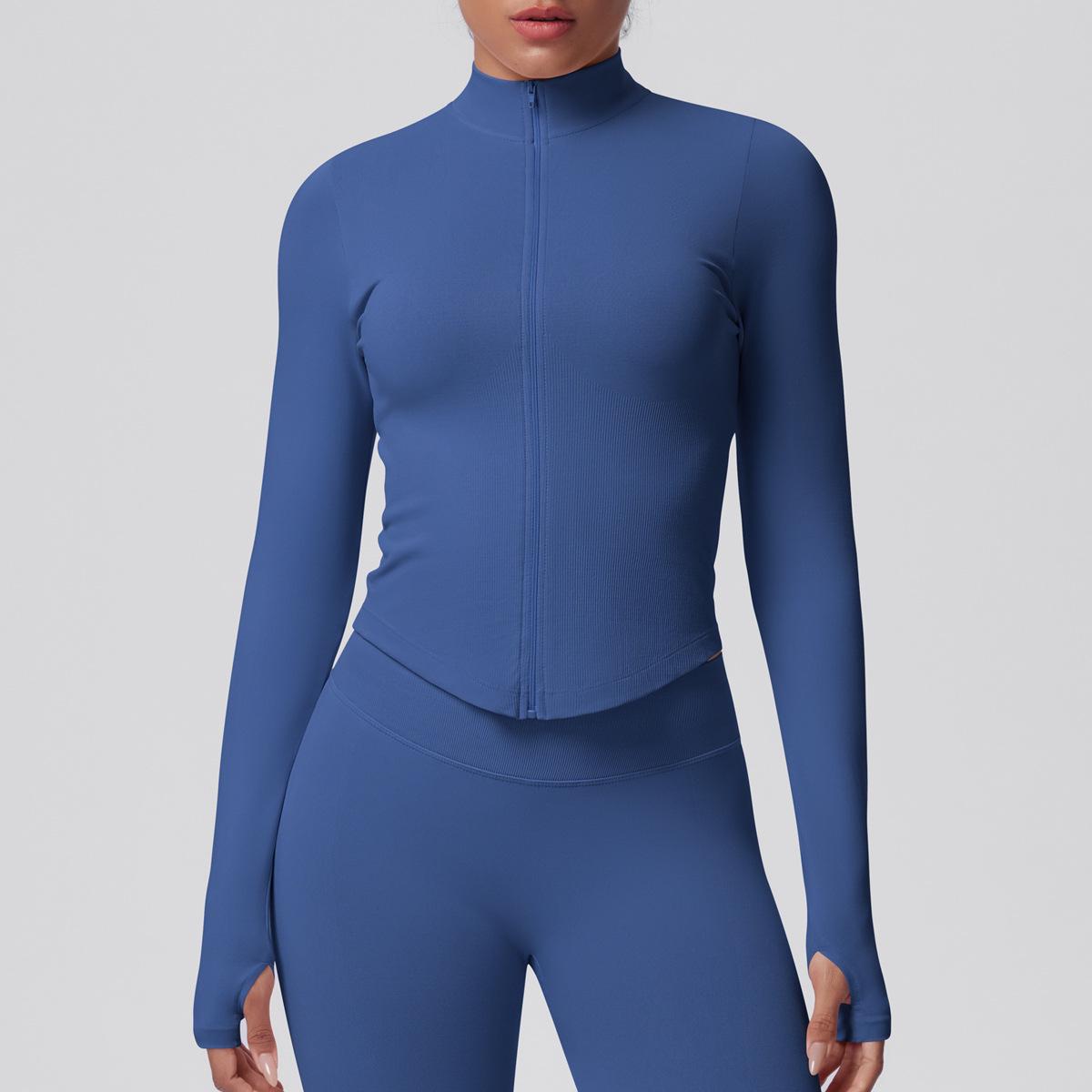 Women s Stand Collar Quick-Dry Yoga Jacket - Long Sleeve Knit Sports Top Extra Large