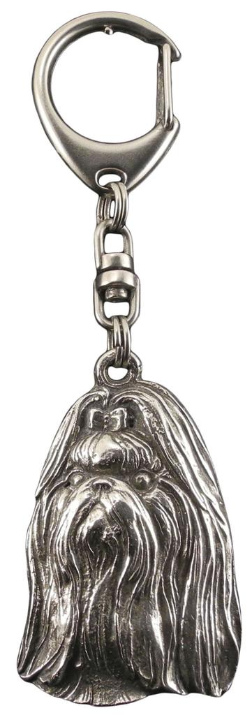 Shih Tzu, Chrysanthemum Dog - Silver-plated Key Ring with Dog, Handbag Decoration, Backpack Pendant by Art-Dog Brand