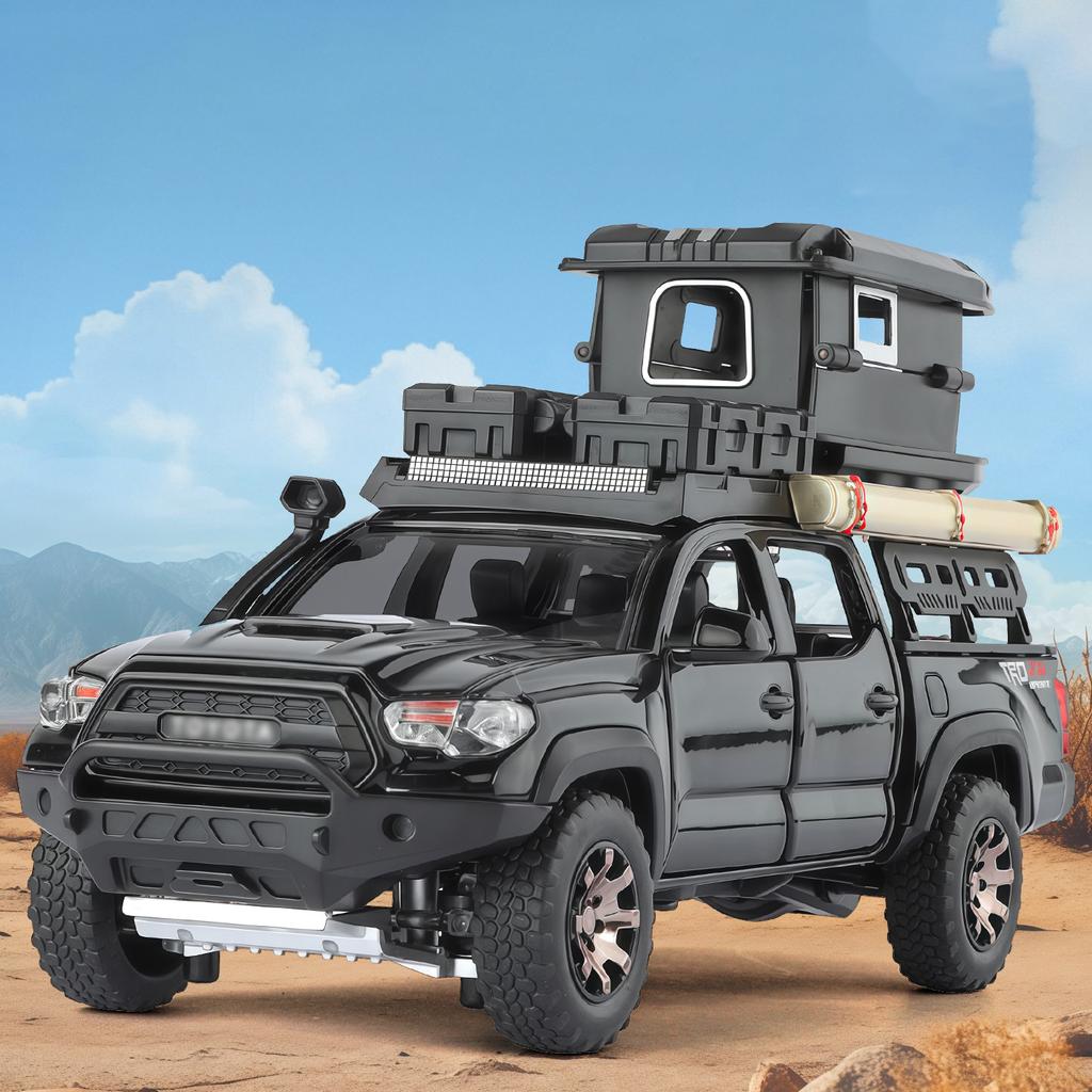 1/32 Toyota Tacoma Picku Wagon Alloy Car Model Sound and Light Pull Back Children's Toy Collectibles Birthday Gift