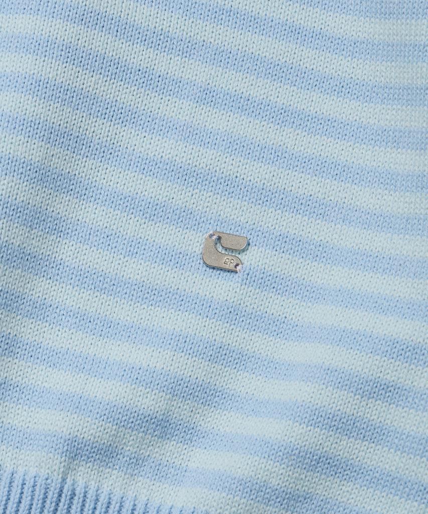 CGP (Women) V-Neck Striped Knit_Sky Blue