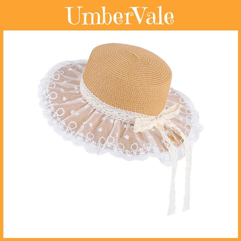 Summer Straw Hat With Large Brim And Bow For Beach And Vacation Sun Protection