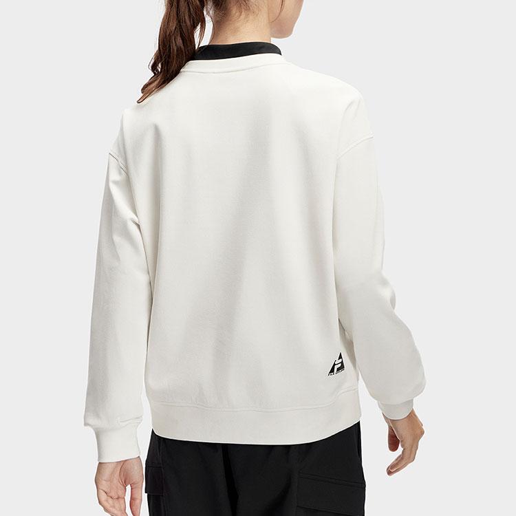 FILA Letter Round Neck Loose Sweatshirt Women sweatshirt Cloud-White A11W417204F-WT