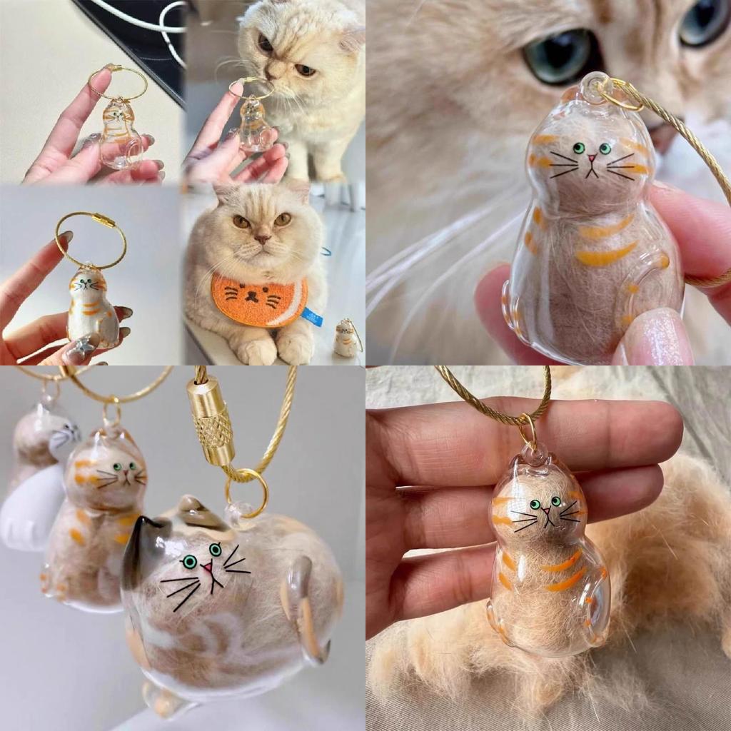 Cat Hair Storage Capsule Keychain With Acrylic Material For Collectors Gift And Party Decor