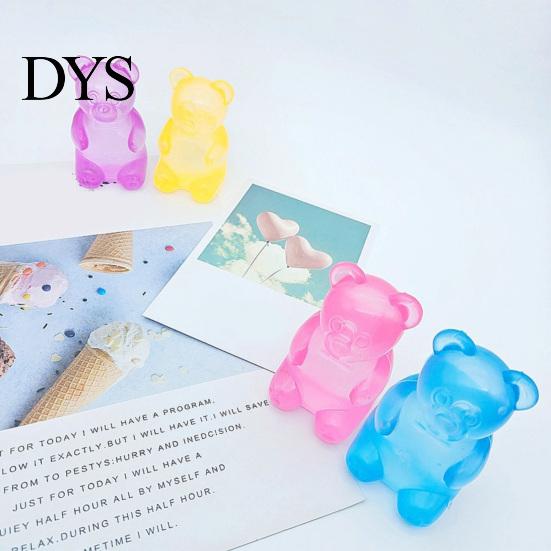 Clear Stress Ball Bear Squeeze Toy Anxiety Relief Glitter Sugar Sensory Soft Stretchy Decompression Fidget Kids
