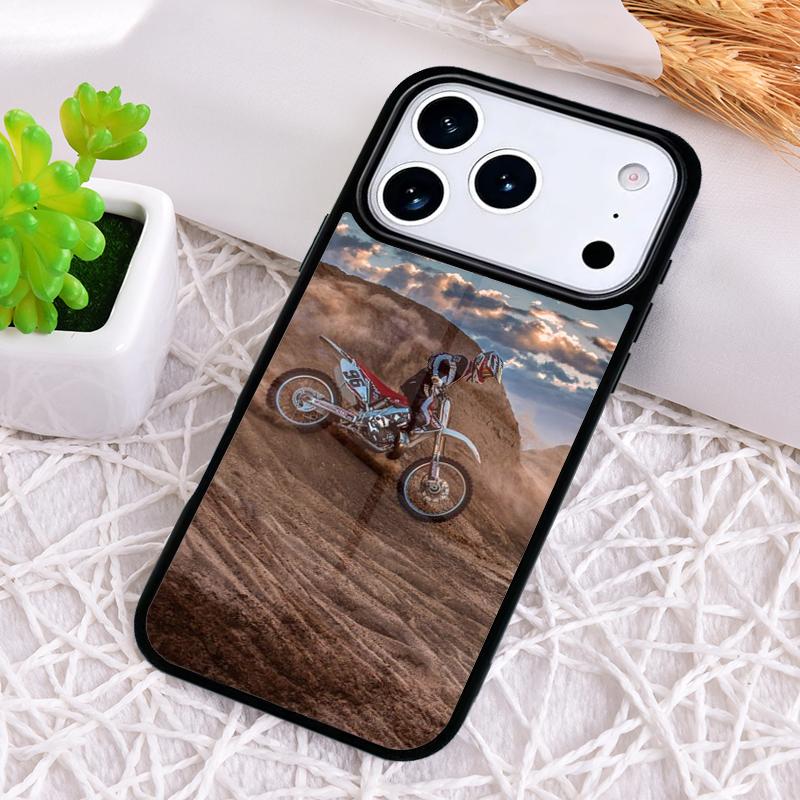 Moto Bike Motocross Soft Shockproof Phone Case for iPhone 17 Air 16e 15 11 12 14 13 Pro Max Cover Coque