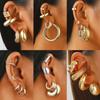 Earrings Women's 2026 Simple Ins Exaggerated Earrings Set Jewelry Retro High-end Personality Round Ring Ear Buckle