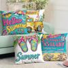 Simple and Cute Throw Pillow Cover, Short Plush Print, Summer Cushion Cover, Home Living Room Sofa Decoration Pillow Cover, Cushion Cover