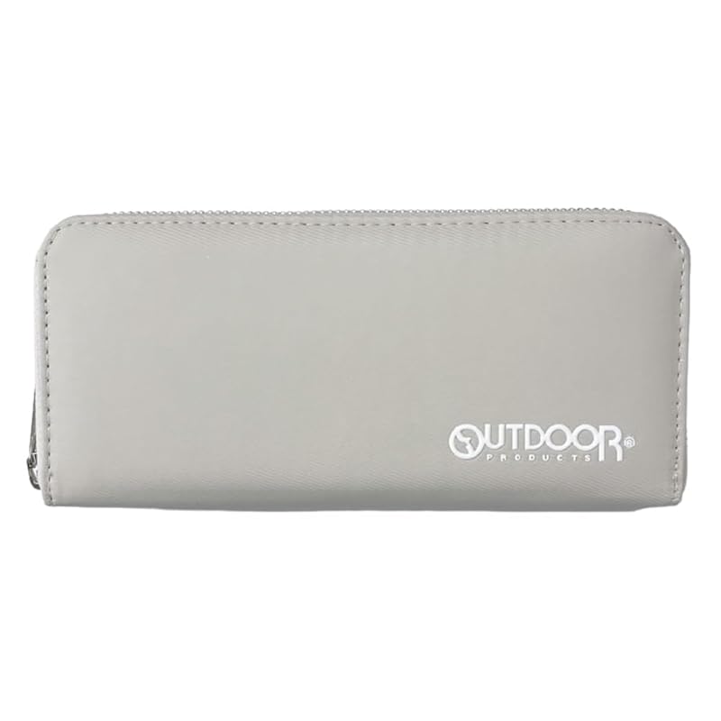 

[K-PARTS] OUTDOOR simple logo round zipper long wallet wallet men s Boys boy wallet gift present outdoor brand cool logo design logo (beige)