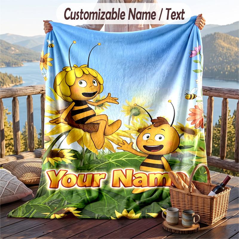Bing Bunny Flanelldecke, Personalisierter Wunschtext, Weiche Warme Plüschdecke Als Geschenk