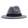 New Fashionable and Elegant Jazz Hat, Spring, Autumn and Winter Belt Woolen Casual Fashion Big-brimmed Lady Jazz Hat